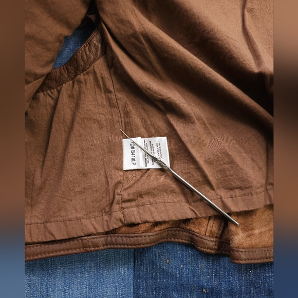 BCBG brown leather cropped jacket - Picture 4 of 4